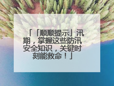 「顺顺提示」汛期,掌握这些防汛安全知识,关键时刻能救命!