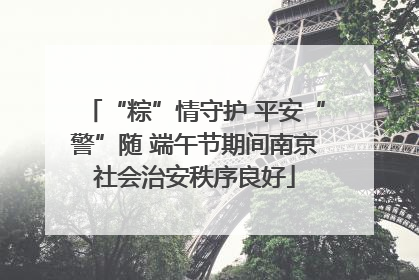 “粽”情守护 平安“警”随 端午节期间南京社会治安秩序良好