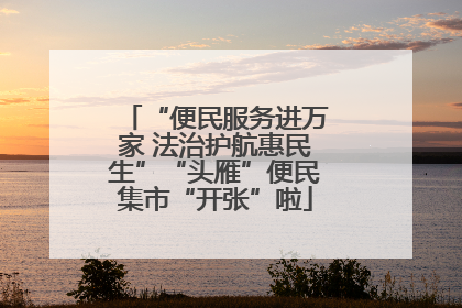 “便民服务进万家 法治护航惠民生”“头雁”便民集市“开张”啦