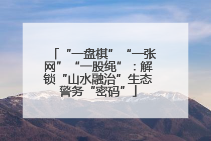 “一盘棋”“一张网”“一股绳”：解锁“山水融治”生态警务“密码”