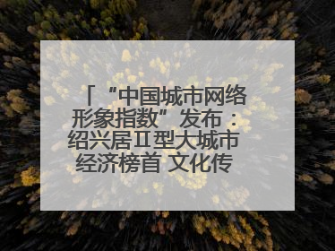 “中国城市网络形象指数”发布：绍兴居Ⅱ型大城市经济榜首 文化传播独具特色