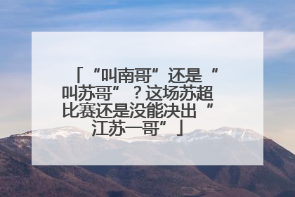 “叫南哥”还是“叫苏哥”？这场苏超比赛还是没能决出“江苏一哥”