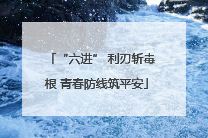 “六进” 利刃斩毒根 青春防线筑平安