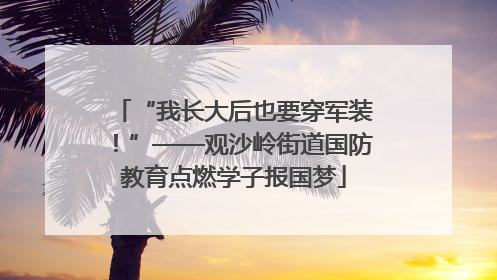 “我长大后也要穿军装！”——观沙岭街道国防教育点燃学子报国梦