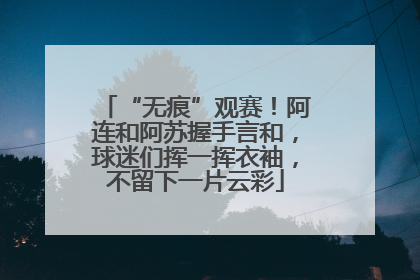 “无痕”观赛！阿连和阿苏握手言和，球迷们挥一挥衣袖，不留下一片云彩