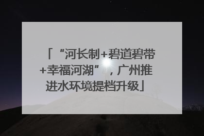 “河长制+碧道碧带+幸福河湖”，广州推进水环境提档升级