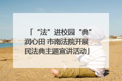 “法”进校园“典”润心田 市南法院开展民法典主题宣讲活动