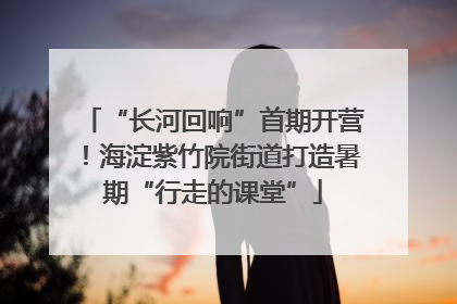 “长河回响”首期开营！海淀紫竹院街道打造暑期“行走的课堂”