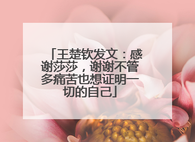 王楚钦发文：感谢莎莎，谢谢不管多痛苦也想证明一切的自己