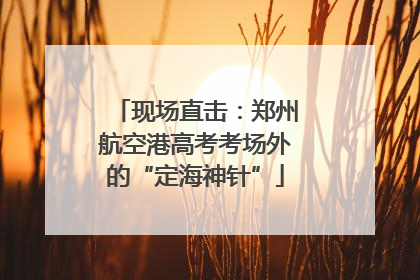 现场直击：郑州航空港高考考场外的“定海神针”