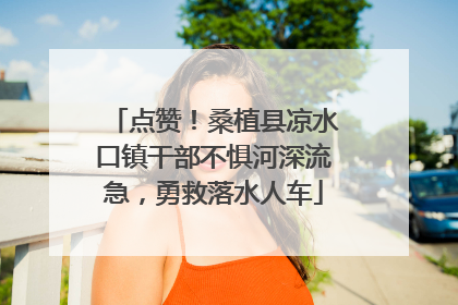 点赞！桑植县凉水口镇干部不惧河深流急，勇救落水人车