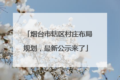 烟台市辖区村庄布局规划，最新公示来了