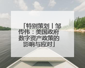 特别策划丨邹传伟：美国政府数字资产政策的影响与应对