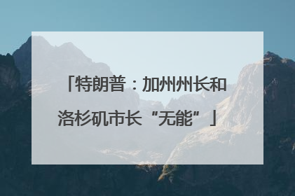 特朗普：加州州长和洛杉矶市长“无能”
