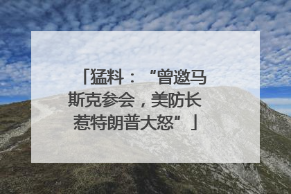 猛料：“曾邀马斯克参会，美防长惹特朗普大怒”