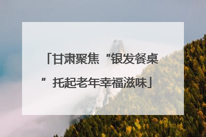 甘肃聚焦“银发餐桌”托起老年幸福滋味
