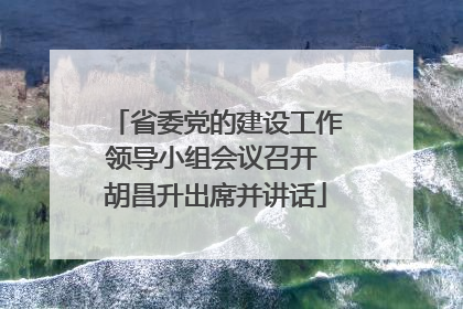 省委党的建设工作领导小组会议召开 胡昌升出席并讲话