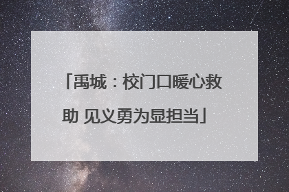 禹城：校门口暖心救助 见义勇为显担当