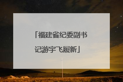 福建省纪委副书记游宇飞履新