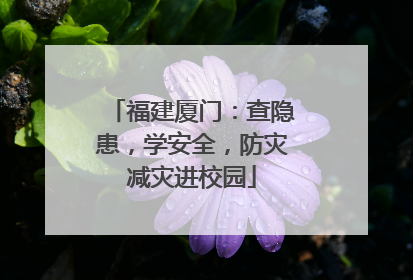 福建厦门：查隐患，学安全，防灾减灾进校园