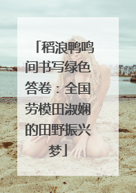 稻浪鸭鸣间书写绿色答卷：全国劳模田淑娴的田野振兴梦