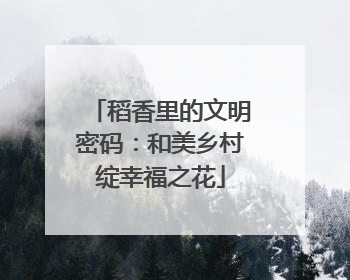 稻香里的文明密码：和美乡村绽幸福之花