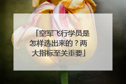 空军飞行学员是怎样选出来的？两大指标至关重要