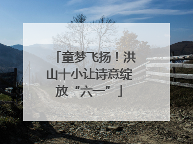 童梦飞扬！洪山十小让诗意绽放“六一”