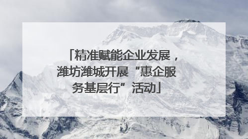 精准赋能企业发展，潍坊潍城开展“惠企服务基层行”活动