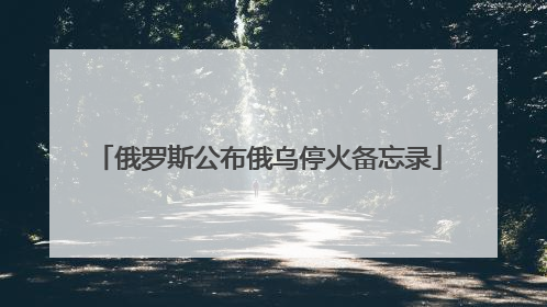 俄罗斯公布俄乌停火备忘录
