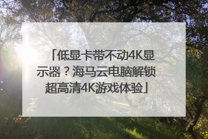 低显卡带不动4K显示器？海马云电脑解锁超高清4K游戏体验