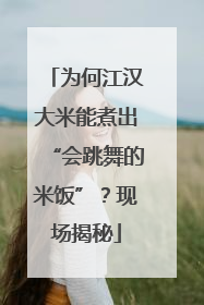 为何江汉大米能煮出“会跳舞的米饭”？现场揭秘