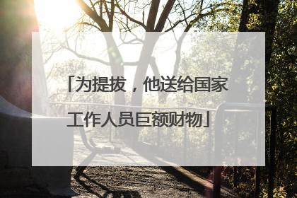 为提拔，他送给国家工作人员巨额财物