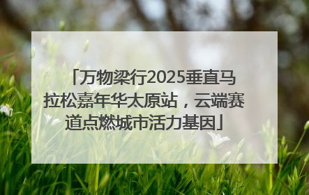 万物梁行2025垂直马拉松嘉年华太原站，云端赛道点燃城市活力基因