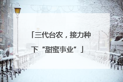 三代台农，接力种下“甜蜜事业”