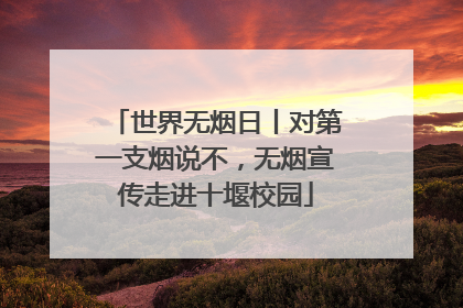 世界无烟日丨对第一支烟说不，无烟宣传走进十堰校园