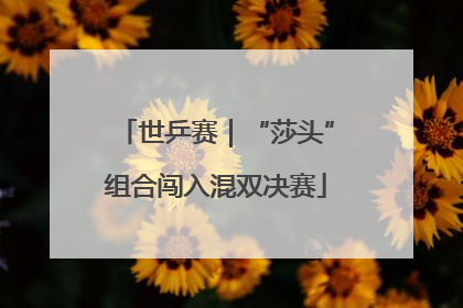 世乒赛｜“莎头”组合闯入混双决赛