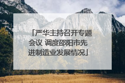 严华主持召开专题会议 调度邵阳市先进制造业发展情况