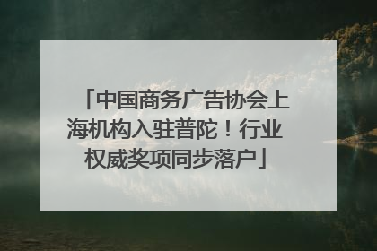 中国商务广告协会上海机构入驻普陀！行业权威奖项同步落户