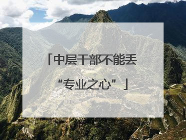 中层干部不能丢“专业之心”