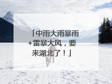 中雨大雨暴雨+雷暴大风，要来湖北了！