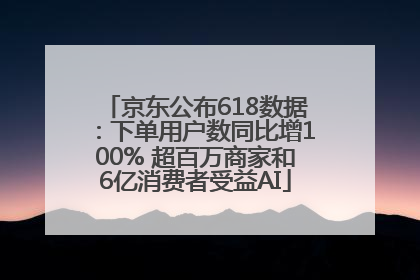 京东公布618数据：下单用户数同比增100% 超百万商家和6亿消费者受益AI