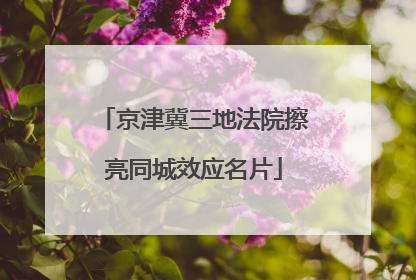 京津冀三地法院擦亮同城效应名片