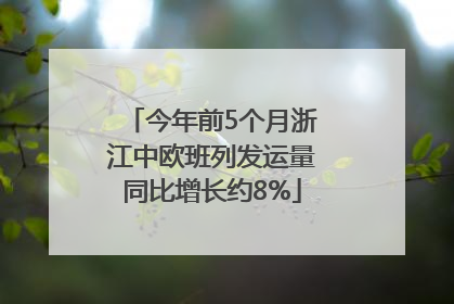 今年前5个月浙江中欧班列发运量同比增长约8%