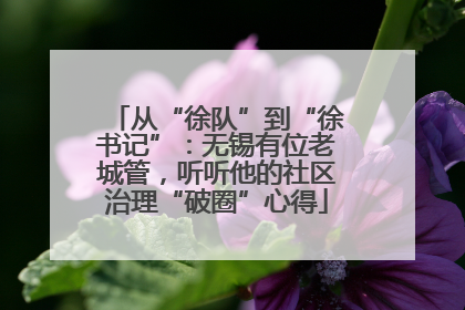 从“徐队”到“徐书记”：无锡有位老城管，听听他的社区治理“破圈”心得