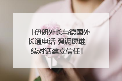 伊朗外长与德国外长通电话 强调愿继续对话建立信任