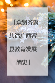 众贤齐聚共话广西容县教育发展简史