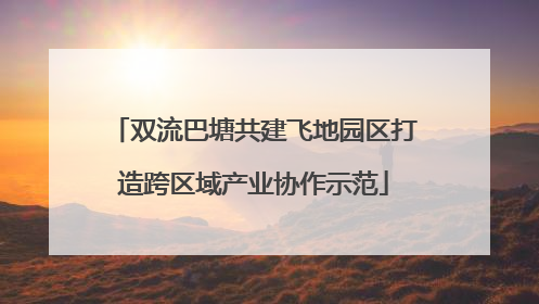 双流巴塘共建飞地园区打造跨区域产业协作示范