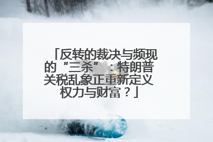 反转的裁决与频现的“三杀”：特朗普关税乱象正重新定义权力与财富？