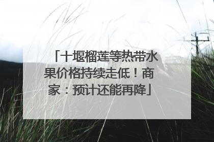 十堰榴莲等热带水果价格持续走低！商家：预计还能再降